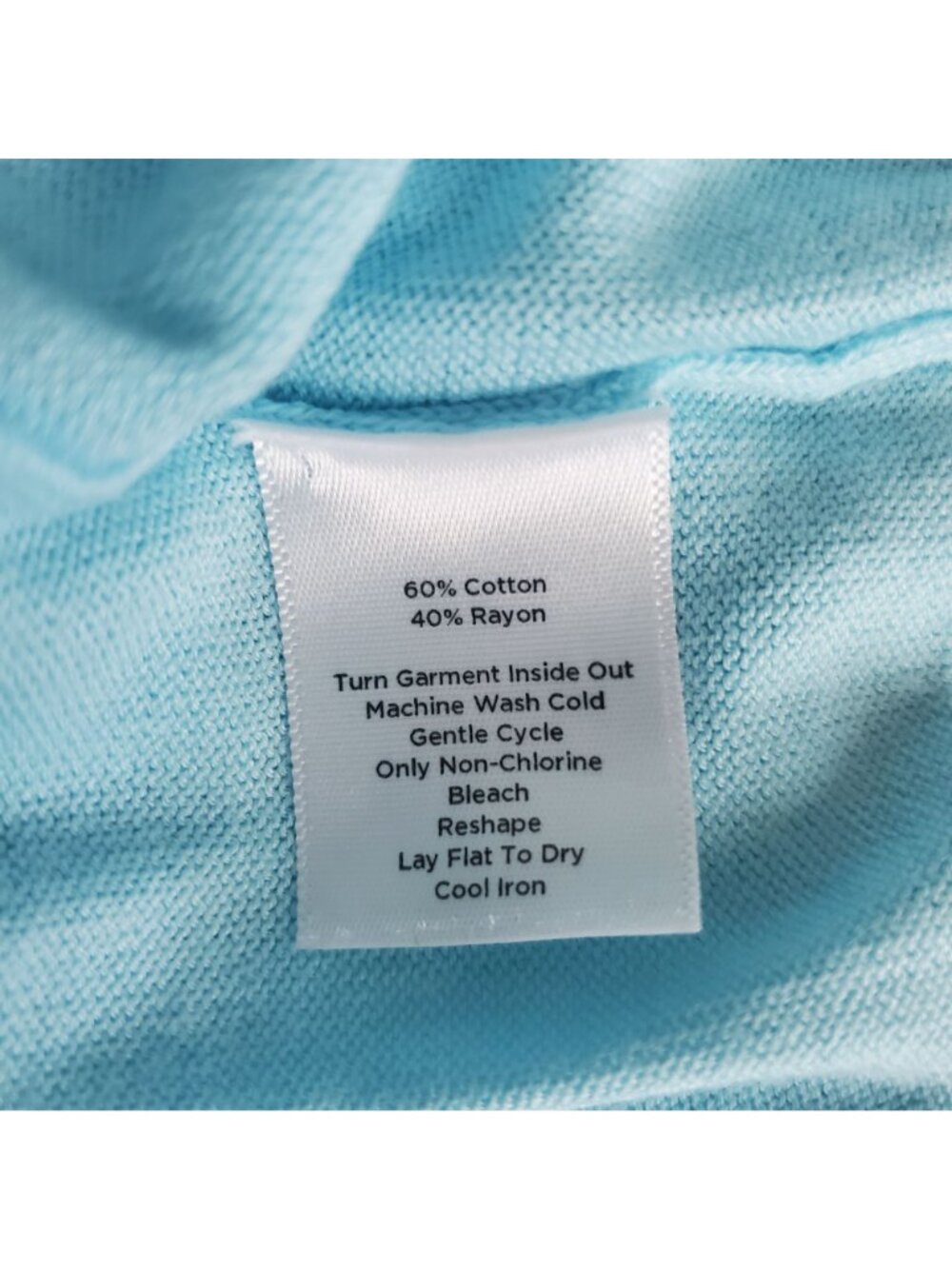 Talbots Women's‎ Ruffle-Front 3/4 Sleeve Cardigan Sweater Light Blue Size Medium - Picture 6 of 10